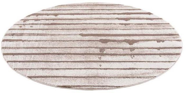 Teppich »Moda«, Carpet City, rund, Höhe 11 mm, Kurzflor, Modern, Streifen-Muster, Wohnzimmer-Teppiche-Inspirationen