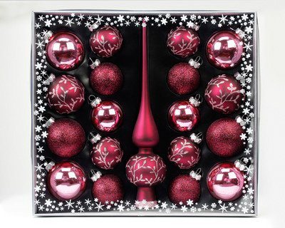 MAGIC by Inge Weihnachtsbaumkugel »Berry Kiss« (19 Stück), hochwertiger Echtglas-Weihnachtsschmuck, Ø 5 cm, Ø 6 cm, Spitze 28 cm-Weihnachtskugeln-Inspirationen