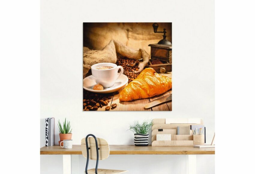 Artland Glasbild »Kaffeetasse mit Croissant«, Getränke (1 Stück)-Bilder-Ideen für dein Zuhause von Home Trends