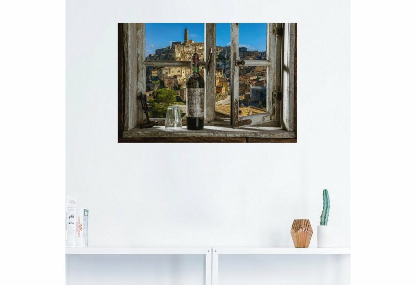 Artland Wandbild »Blick aus dem Fenster Matera, Italien«, Fenster & Türen (1 Stück), in vielen Größen & Produktarten - Alubild / Outdoorbild für den Außenbereich, Leinwandbild, Poster, Wandaufkleber / Wandtattoo auch für Badezimmer geeignet-Bilder-Ideen für dein Zuhause von Home Trends