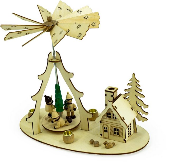 NOOR LIVING Weihnachtspyramide, Winterkinder, aus Sperrholz, mit 3 Kerzenhalterungen-Weihnachtspyramiden-Inspirationen