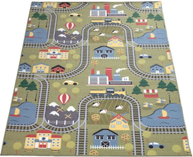 Kinderteppich »Lino 682«, Paco Home, rechteckig, Höhe 5 mm, Wendeteppich, Straßen-Spiel-Teppich & Lernteppich, Kinderzimmer-Teppiche-Inspirationen