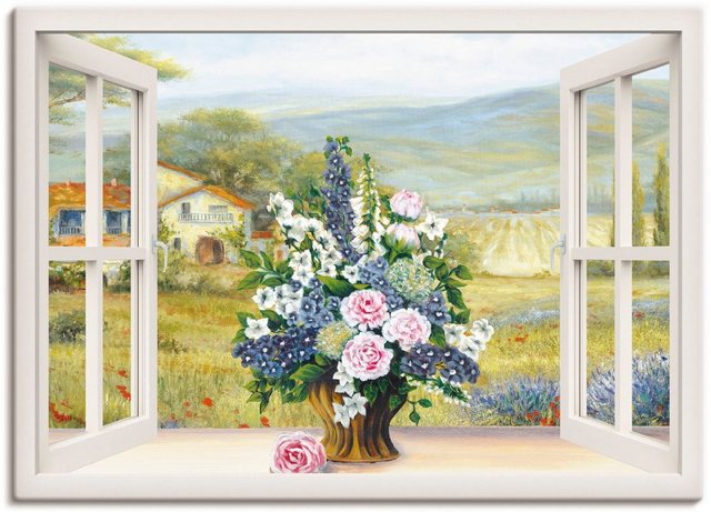 Artland Wandbild »Blumenbouquet am weißen Fenster«, Arrangements (1 Stück), in vielen Größen & Produktarten -Leinwandbild, Poster, Wandaufkleber / Wandtattoo auch für Badezimmer geeignet-Bilder-Inspirationen
