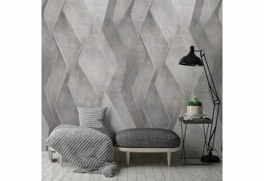 Bodenmeister Fototapete »3d Effekt silber grau«-Tapeten-Ideen für dein Zuhause von Home Trends