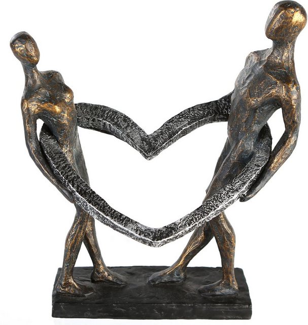 Casablanca by Gilde Dekofigur »Skulptur Connected« (1 Stück), Dekoobjekt, Höhe 31 cm, mit Spruchanhänger, Wohnzimmer-Figuren-Inspirationen