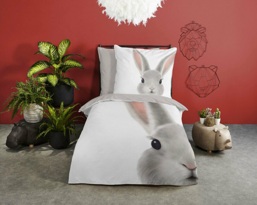 Kinderbettwäsche »Roger«, good morning, mit niedlichem Hasen-Bettwäsche-Ideen für dein Zuhause von Home Trends