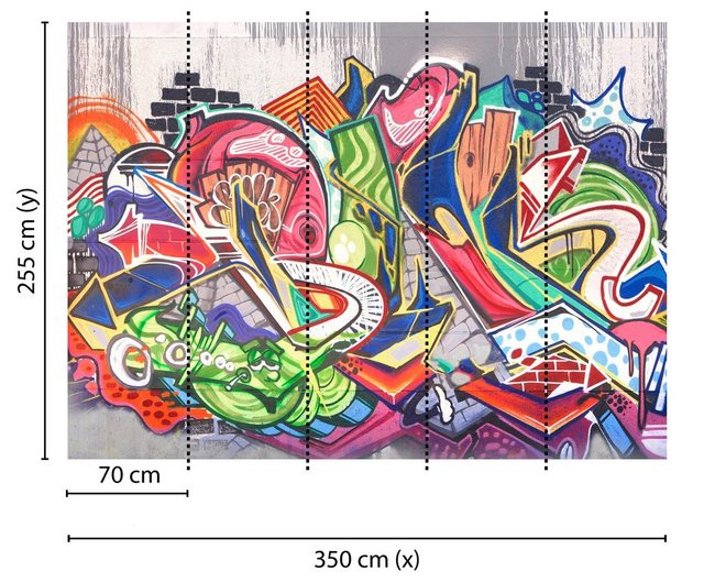 living walls Fototapete »Designwalls Graffiti«, glatt, (5 St)-Tapeten-Inspirationen