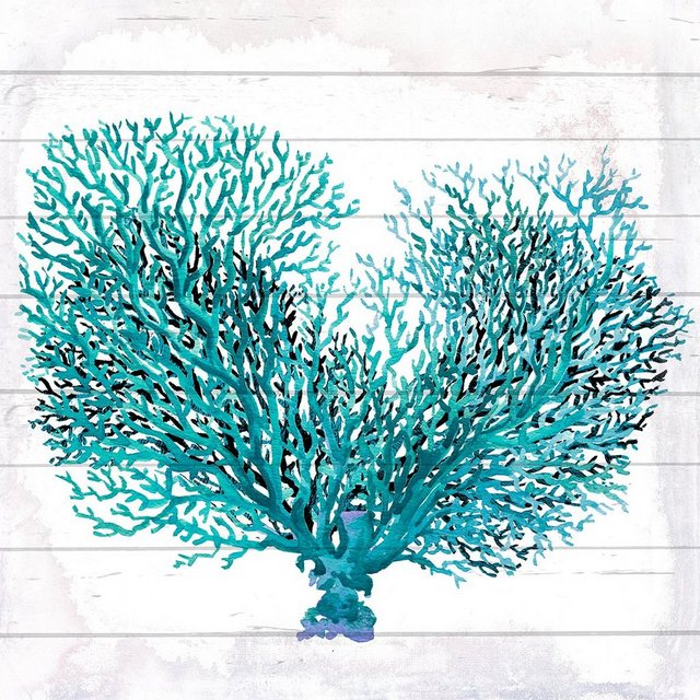 queence Holzbild »Blaue Koralle«, 40x40 cm-Bilder-Inspirationen
