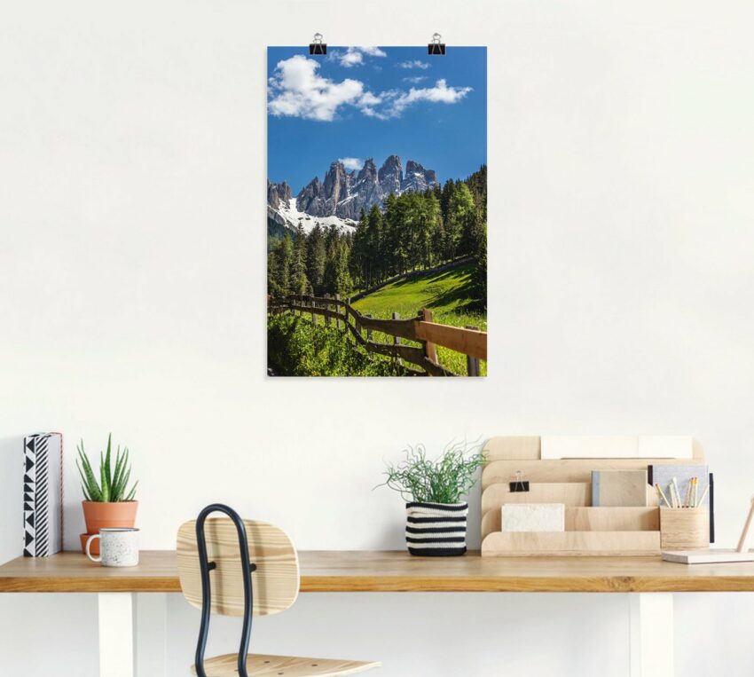 Artland Wandbild »Villnösstal mit Dolomiten, Südtirol«, Berge & Alpenbilder (1 Stück), in vielen Größen & Produktarten - Alubild / Outdoorbild für den Außenbereich, Leinwandbild, Poster, Wandaufkleber / Wandtattoo auch für Badezimmer geeignet-Bilder-Ideen für dein Zuhause von Home Trends