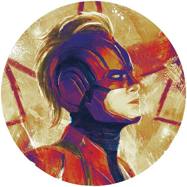 Komar Fototapete »Avengers Painting Captain Marvel Helmet«, glatt, bedruckt, Comic, Retro, mehrfarbig, BxH: 128x128 cm, selbstklebend-Tapeten-Inspirationen