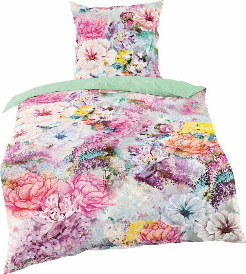 Wendebettwäsche »Colorful Flowers«, BIERBAUM, mit floralem Digitalprint-Bettwäsche-Ideen für dein Zuhause von Home Trends