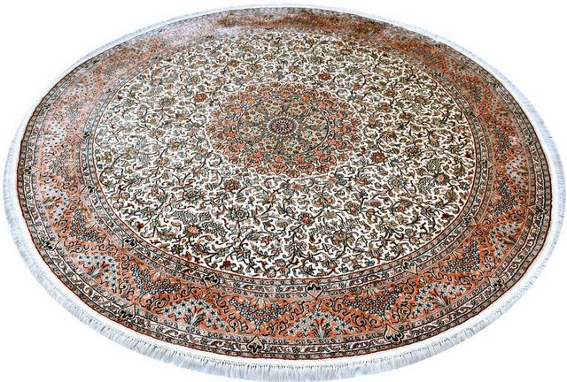 Seidenteppich »Kashan 999x12«, Kayoom, rund, Höhe 10 mm, Einzelstück mit Zertifikat, Wohnzimmer-Teppiche-Inspirationen