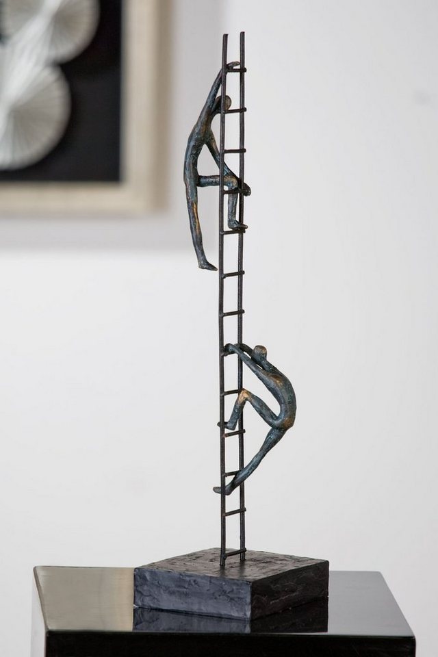 Casablanca by Gilde Dekofigur »Skulptur Balance of Power, silber« (1 Stück), Dekoobjekt, Höhe 43 cm, mit Spruchanhänger, Wohnzimmer-Figuren-Ideen für dein Zuhause von Home Trends
