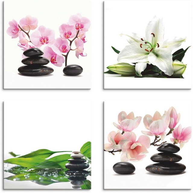 Artland Leinwandbild »Stein Orchidee Lilie Spa Bambus Magnolie«, Zen (4 Stück)-Bilder-Inspirationen