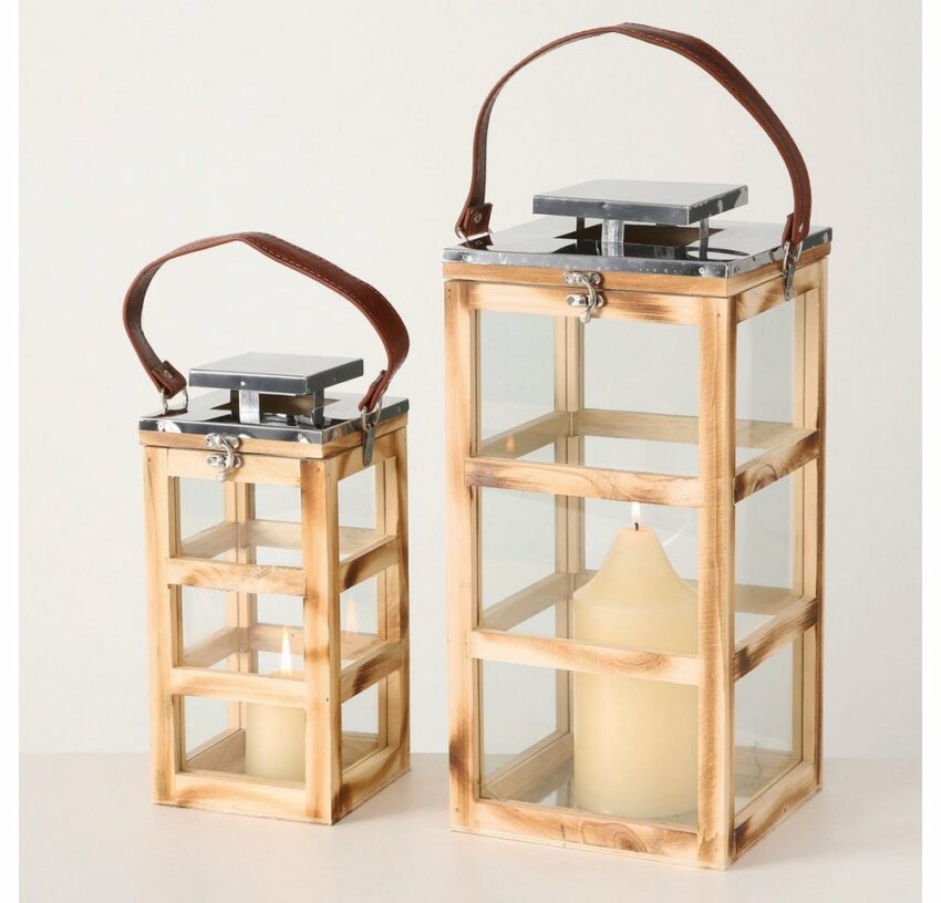 BOLTZE Kerzenlaterne »Kingston« (Set, 2 Stück), Höhe ca. 30 cm und 43 cm-Kerzenhalter-Ideen für dein Zuhause von Home Trends