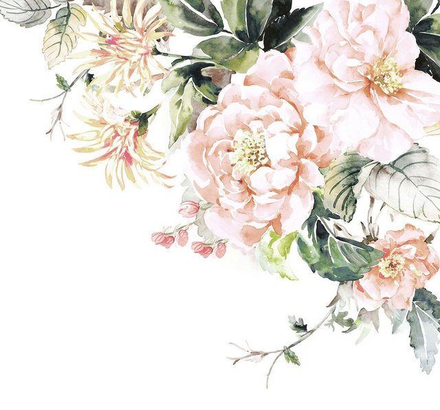 Komar Fototapete »Vliestapete Nasrin«, glatt, bedruckt, geblümt, floral, realistisch, 300 x 280 cm-Tapeten-Inspirationen