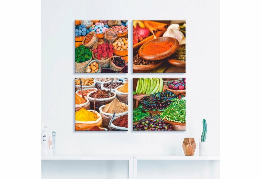 Artland Leinwandbild »Gewürz und Kräuter Sortiment«, Lebensmittel (4 Stück)-Bilder-Ideen für dein Zuhause von Home Trends