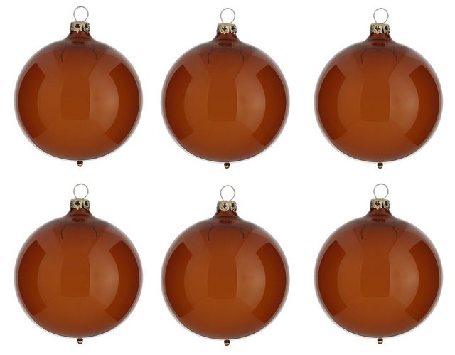 Thüringer Glasdesign Weihnachtsbaumkugel »Transparent« (6 Stück), braun-Weihnachtskugeln-Inspirationen