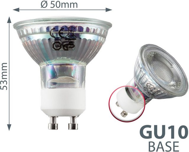 B.K.Licht LED-Leuchtmittel, GU10, 5 Stück, Warmweiß, LED Lampe Glüh-Birne Reflektor-Form 5W 400 Lumen 3000K warmweiss-Leuchtmittel-Inspirationen