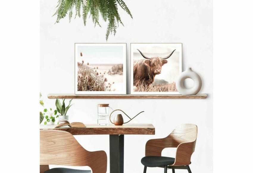 Reinders! Wandbild »Freie Natur Highlander - Kuh - Heide - Strand - Ruhe«, (2 Stück)-Bilder-Ideen für dein Zuhause von Home Trends