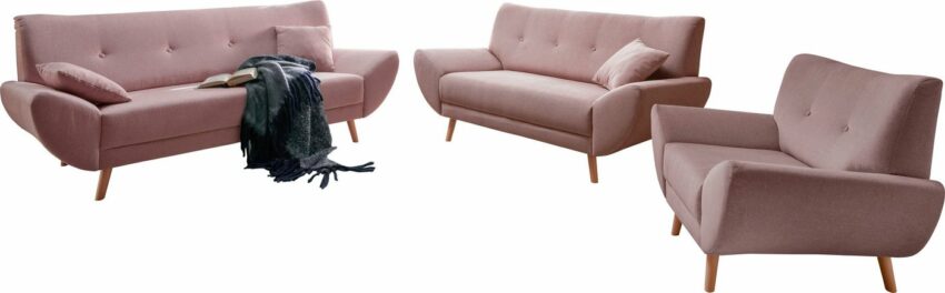 Home affaire Polstergarnitur »Naas«, (3-tlg), Komfortable Wellenunterfederung-Sofas-Ideen für dein Zuhause von Home Trends