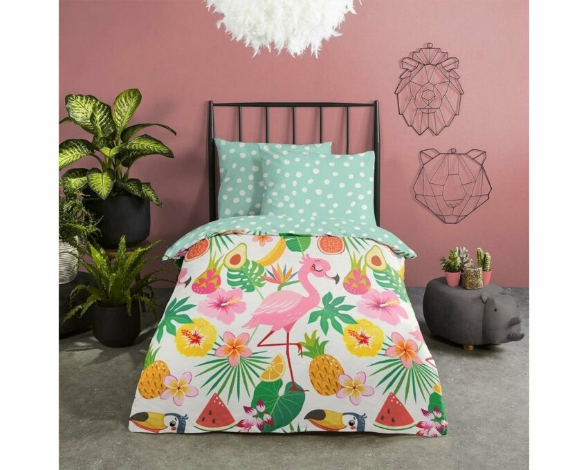 Bettwäsche »Flamingo Frucht«, TRAUMSCHLAF, aus glatter 100% Baumwolle-Bettwäsche-Ideen für dein Zuhause von Home Trends