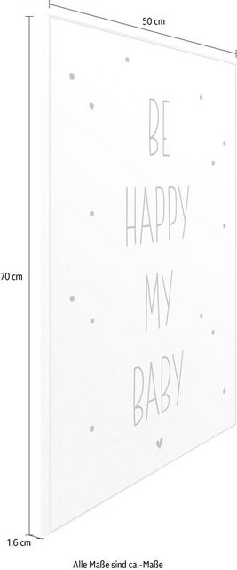 Reinders! Wandbild »Slim Frame White 50x70 Be Happy My Baby«-Bilder-Inspirationen