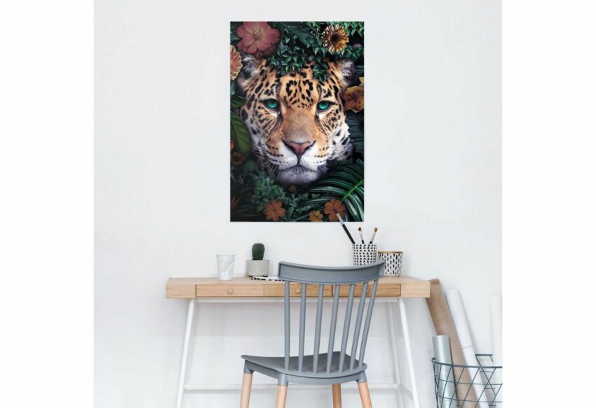 Reinders! Poster »Leopard Blumen - Pflanzen - Farbenfroh - Tiermotiv«, (1 Stück)-Bilder-Ideen für dein Zuhause von Home Trends