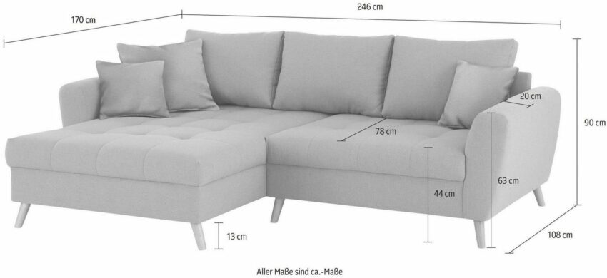 Home affaire Ecksofa »Jordsand«, mit feiner Steppung und vielen losen Kissen-Sofas-Ideen für dein Zuhause von Home Trends