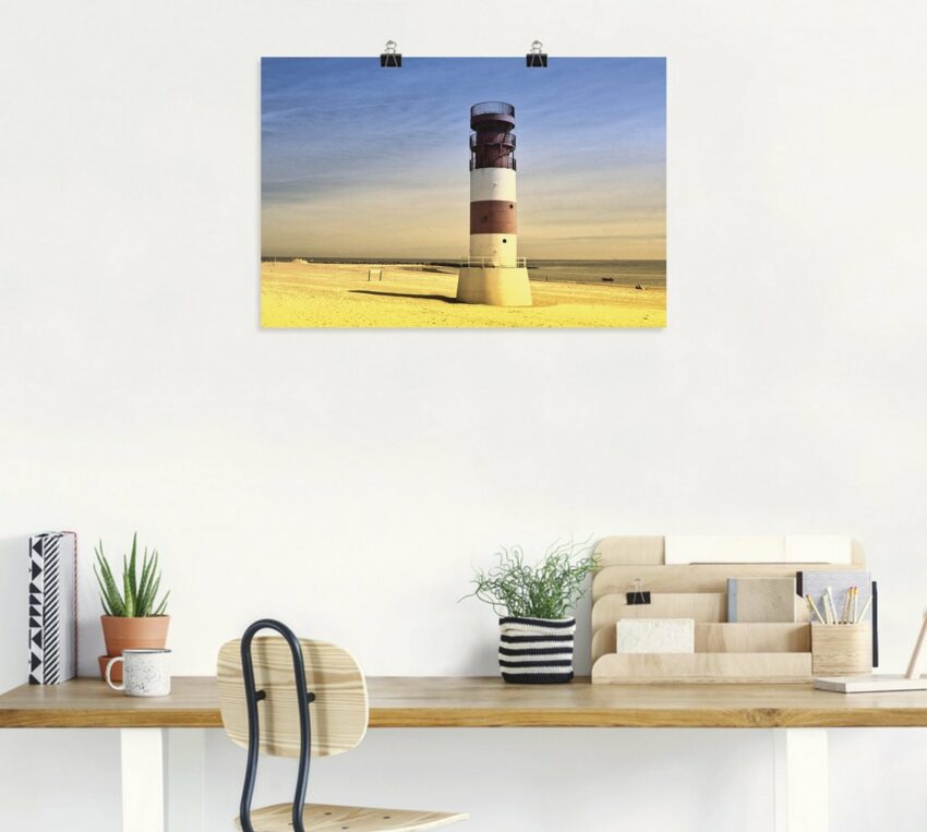 Artland Wandbild »Leuchtturm auf Helgoland Düne«, Gebäude (1 Stück), in vielen Größen & Produktarten - Alubild / Outdoorbild für den Außenbereich, Leinwandbild, Poster, Wandaufkleber / Wandtattoo auch für Badezimmer geeignet-Bilder-Ideen für dein Zuhause von Home Trends