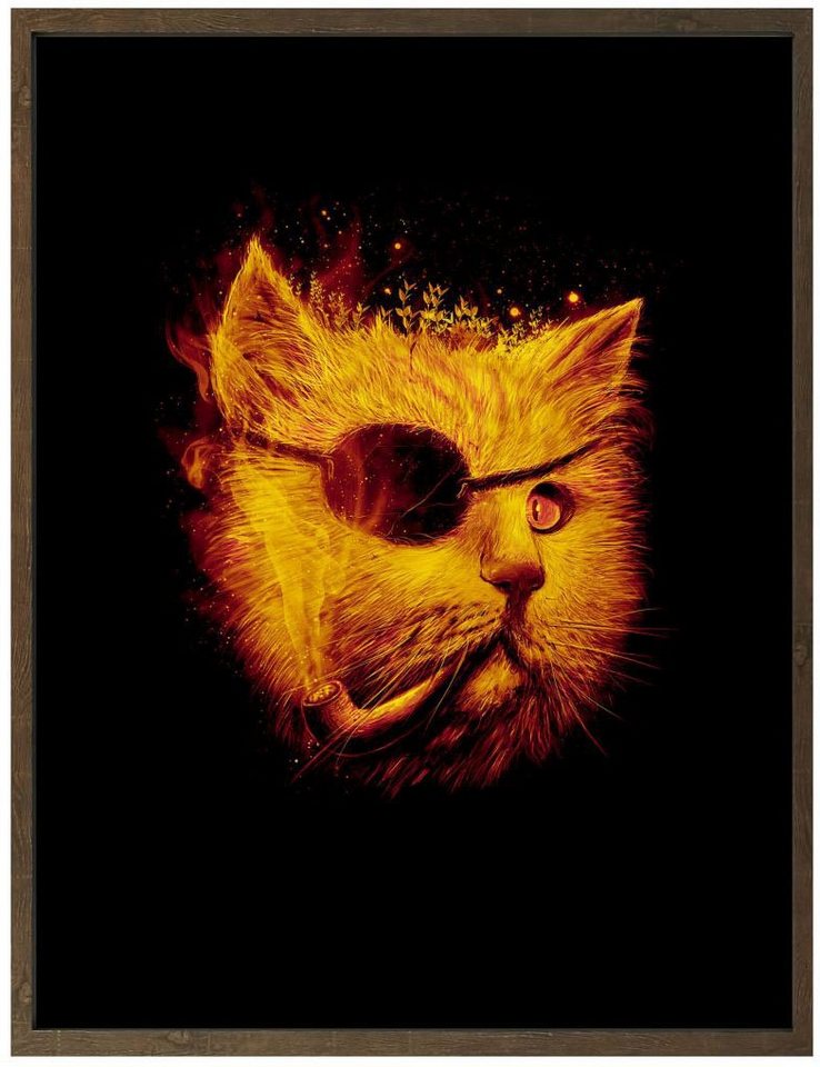 Wall-Art Poster »Katze Pirat Kater Dedektiv Schwarz«, Tiere (1 Stück), Poster, Wandbild, Bild, Wandposter-Bilder-Ideen für dein Zuhause von Home Trends