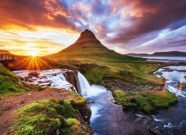 Papermoon Fototapete »Kirkjufel Waterfalls Iceland«, glatt-Tapeten-Inspirationen