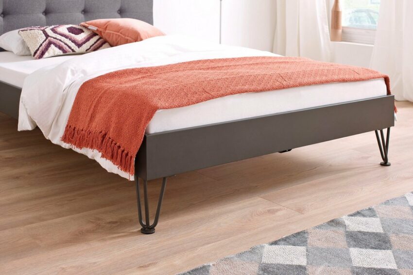 meise.möbel Metallbett »Boston«, Polsterkopfteil mit 4-Punkt-Steppung, diverse Fußvarianten möglich-Betten-Ideen für dein Zuhause von Home Trends