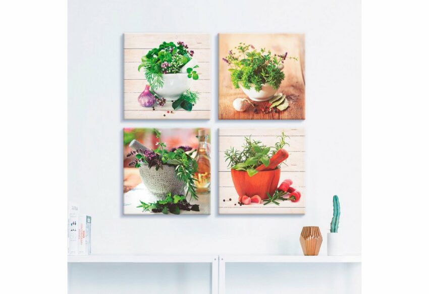 Artland Leinwandbild »Frische Kräuter und Gewürze«, Arrangements (4 Stück)-Bilder-Ideen für dein Zuhause von Home Trends