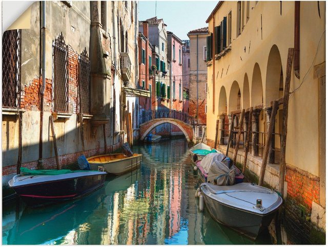 Artland Wandbild »Boote auf Kanal in Venedig«, Italien (1 Stück), in vielen Größen & Produktarten - Alubild / Outdoorbild für den Außenbereich, Leinwandbild, Poster, Wandaufkleber / Wandtattoo auch für Badezimmer geeignet-Bilder-Inspirationen