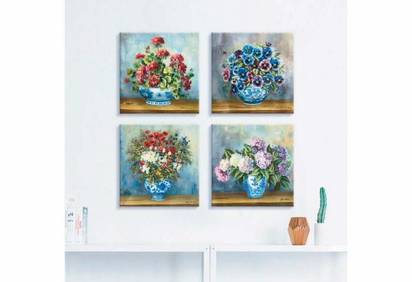 Artland Leinwandbild »Blumen Bouqets«, Blumen (4 Stück)-Bilder-Ideen für dein Zuhause von Home Trends