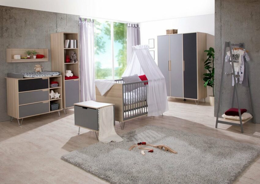 Geuther Babyzimmer-Komplettset »Marit, grau/anthrazit«, (Set, 3-St), mit Kinderbett, Kleiderschrank und Wickelkommode, Made in Germany-Komplettzimmer-Ideen für dein Zuhause von Home Trends