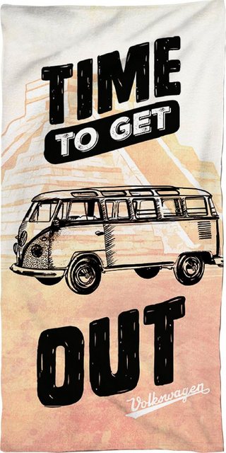 Volkswagen Strandtuch »Time to get out« (1-St), mit Schriftzug-Handtücher-Inspirationen
