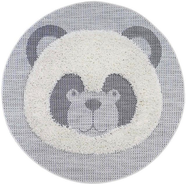 Kinderteppich »NAVAJO - Panda«, Primaflor-Ideen in Textil, rund, Höhe 35 mm, Hoch-Tief-Effekt, Motiv Panda, Kinderzimmer-Teppiche-Inspirationen