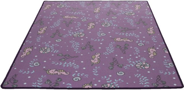 Kinderteppich »Meereswelt Seepferdchen«, Living Line, rechteckig, Höhe 7 mm, Velours, Motiv Meerestiere, Kinderzimmer-Teppiche-Inspirationen