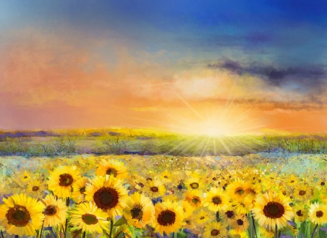 Papermoon Fototapete »Painting Sunflowers«, glatt-Tapeten-Inspirationen