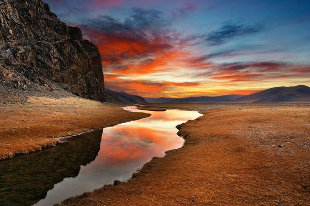 Papermoon Fototapete »Mongolian Daybreak«, glatt-Tapeten-Inspirationen