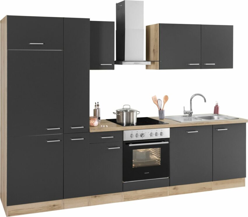 OPTIFIT Küchenzeile »Iver«, 300 cm breit, inklusive Elektrogeräte der Marke HANSEATIC, extra kurze Lieferzeit-Küchenzeilen-Ideen für dein Zuhause von Home Trends