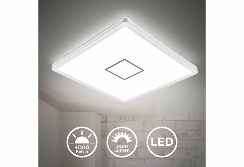 B.K.Licht LED Deckenleuchte, LED Deckenlampe ultraflach Wohnzimmer Panel Flur Slim inkl. 18W 2400lm-Lampen-Ideen für dein Zuhause von Home Trends