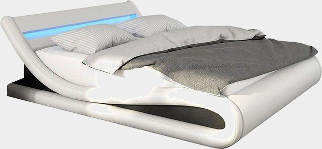 SalesFever Polsterbett, mit LED-Beleuchtung, Kunstleder, Design Bett in moderner Form-Betten-Inspirationen
