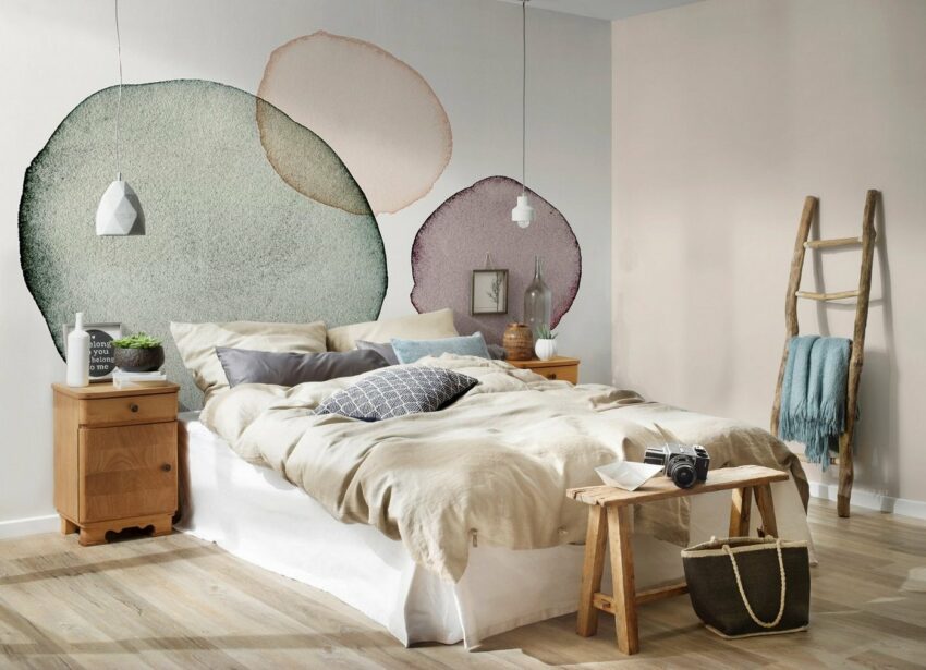 living walls Fototapete »ARTist Calm«, (Set, 4 St), Aquarell Zeichnung, Vlies, glatt-Tapeten-Ideen für dein Zuhause von Home Trends