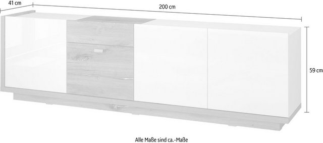 Helvetia Lowboard »Lars«, Breite 200 cm, stehend/hängend montierbar-Lowboards-Inspirationen