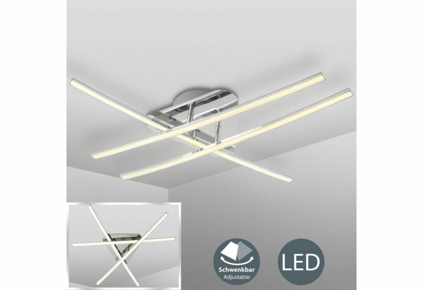 B.K.Licht LED Deckenleuchte »Virgo 2«, LED Deckenlampe modern Design inkl. 8W 800 Lumen warmweiß matt-nickel IP20-Lampen-Ideen für dein Zuhause von Home Trends