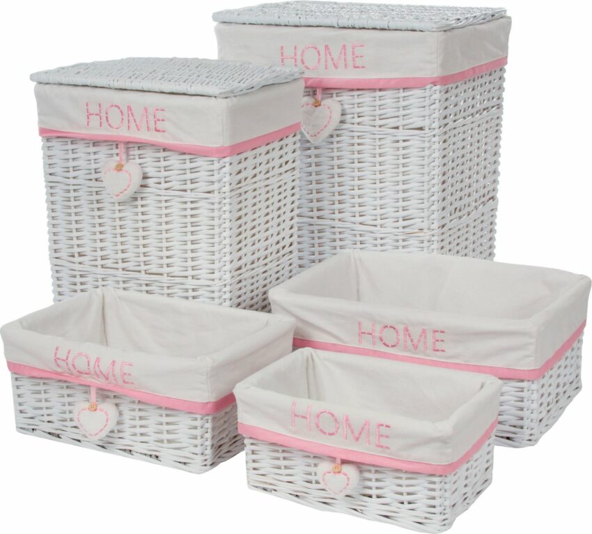 Home affaire Wäschekorb »Home« (Set, 5 Stück), weiß/pink-Wäschesammler-Ideen für dein Zuhause von Home Trends