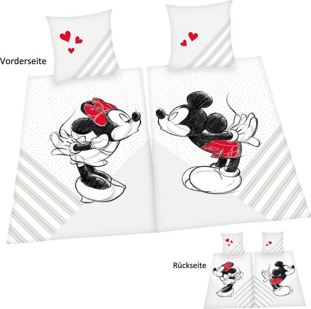 Partnerbettwäsche »Disney´s Mickey und Minnie Mouse«, Disney, Partnerbettwäsche bestehend aus 1x Minnie Mouse Bettwäsche und 1x Mickey Mouse Bettwäsche-Bettwäsche-Inspirationen
